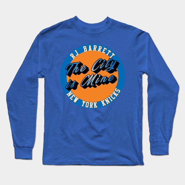 RJ Barrett New York Knicks Long Sleeve T-Shirt by IronLung Designs